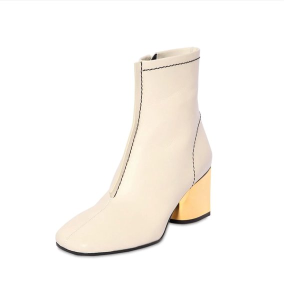 NWT: PROENZA SCHOULER | Off White Cream 60MM White Calf Leather Ankle Boots - Picture 6 of 11